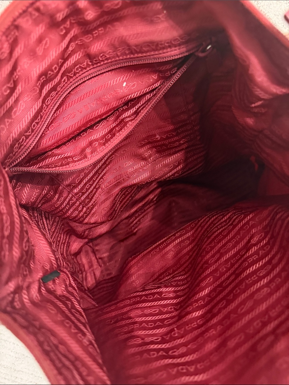 Prada Pink Floral Tote with Red Strap - Picture 6 of 12